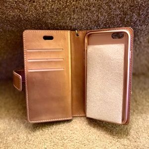 iPhone 6s Wallet case/wristlet, rose gold